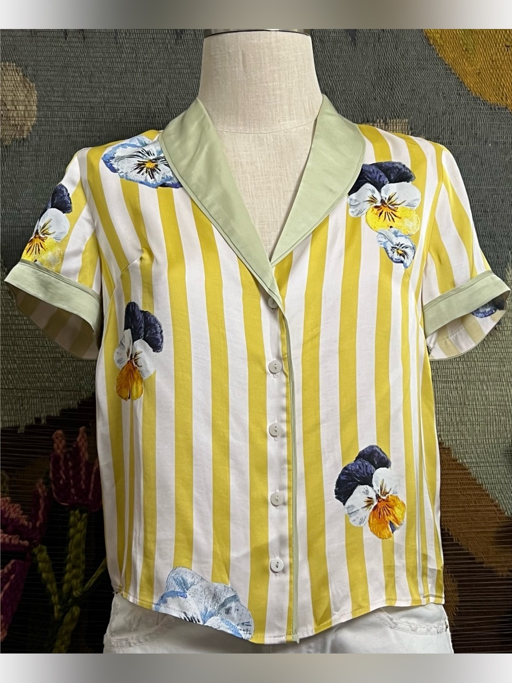 Anthropologie Lyrebird Pajama Shirt XXS